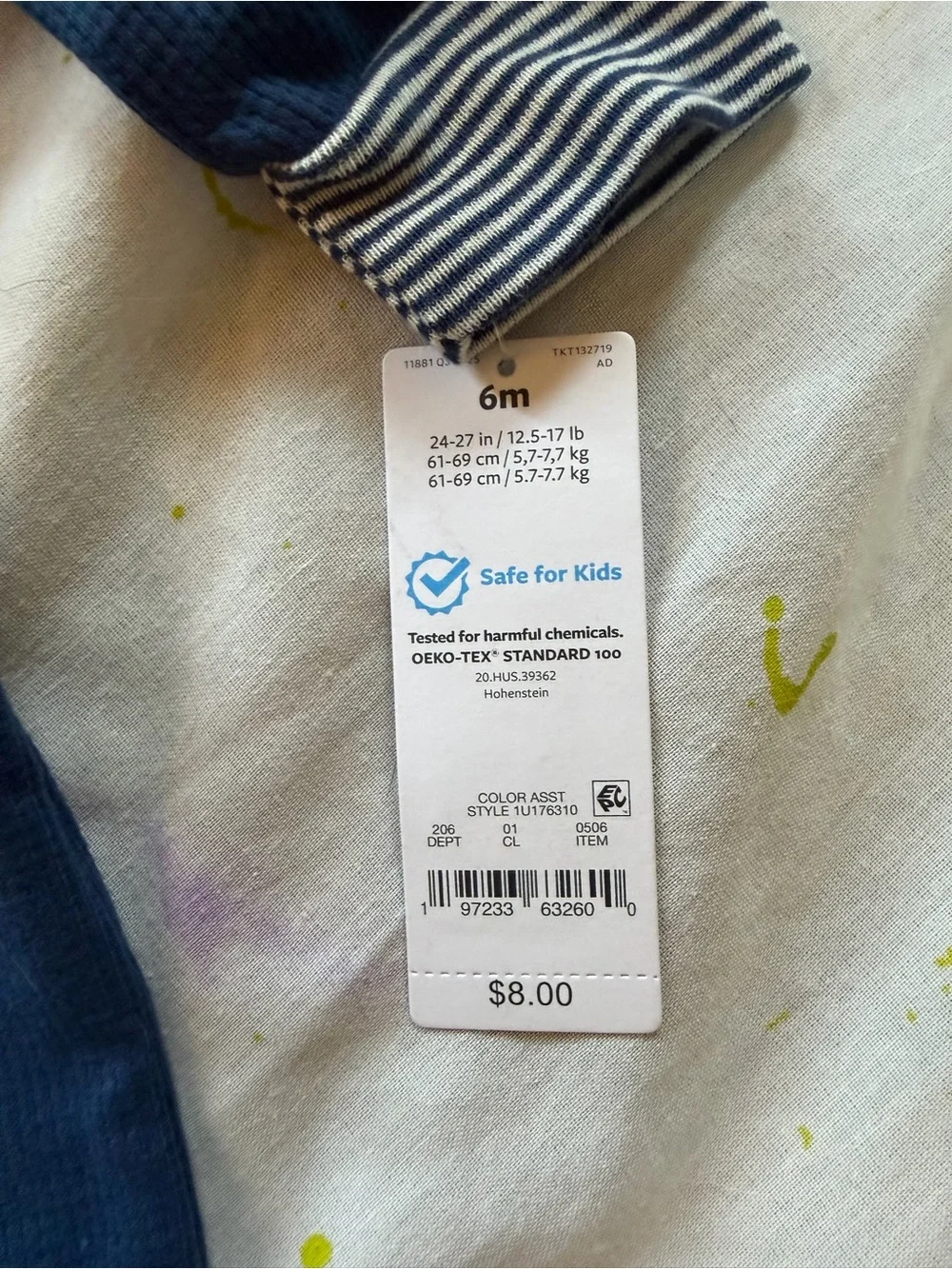 Carter's Navy Footed One-Piece Zipper Pajamas Size 6M